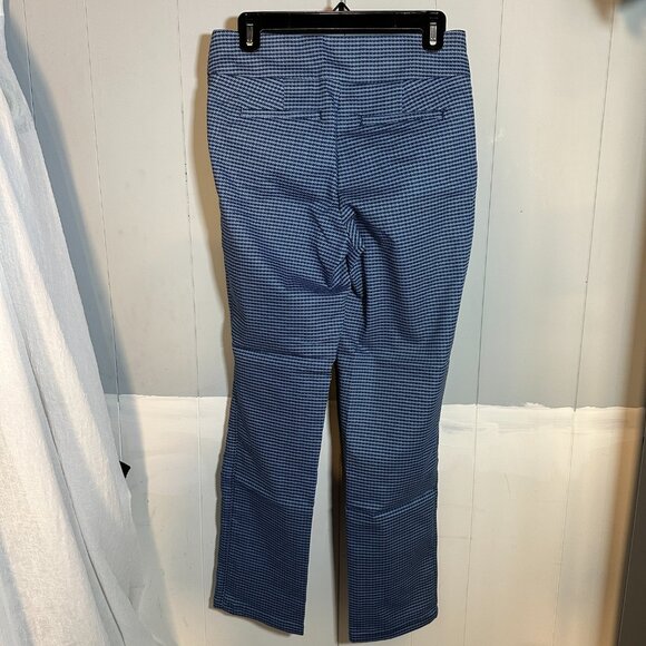 Croft & Barrow Womens Pull On Pants Size 4  Blue Checkered Straight Leg Slimmin - Picture 2 of 10